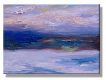 Sunset landscape painting - NH - 3 Mar 2010 - Eileen Morey, artist