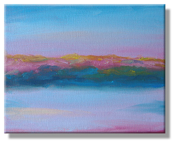 Sunrise color study - landscape painting in oils - NH - Eileen Morey