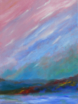 Flurries at Dusk - 18 x 24 inch oil painting - in progress