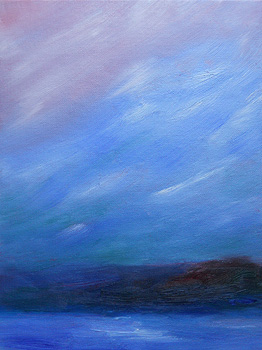 Flurried near dusk - oil painting - 7 Jan 2011