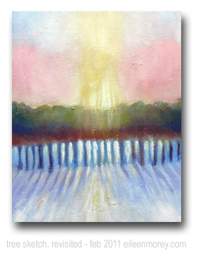 Tree sketch - revisions - evolution series - oil painting