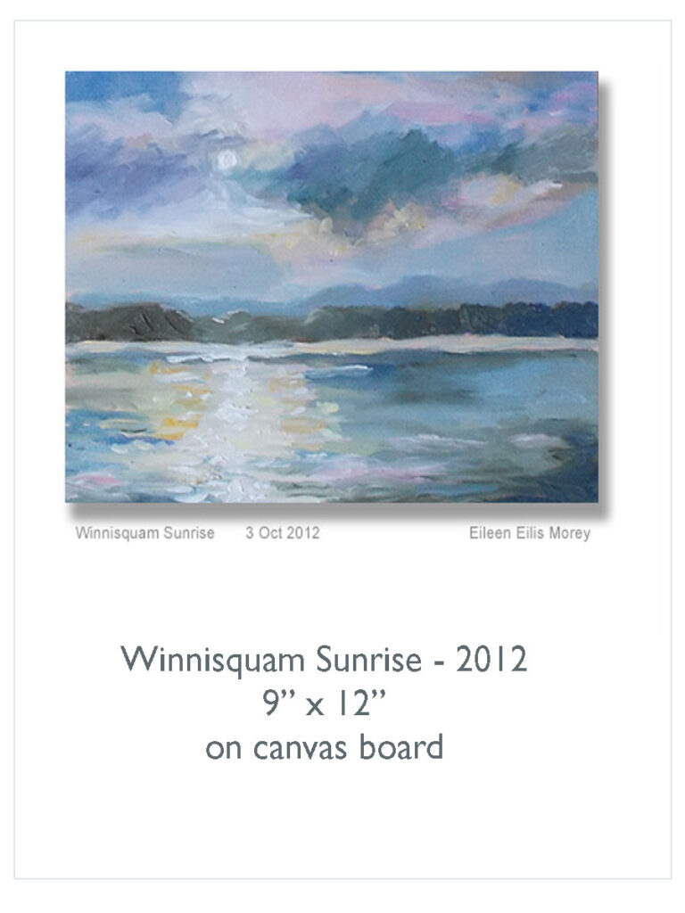 Winnisquam - 2012 oil sketch - Sunrise 9x12 on canvas board