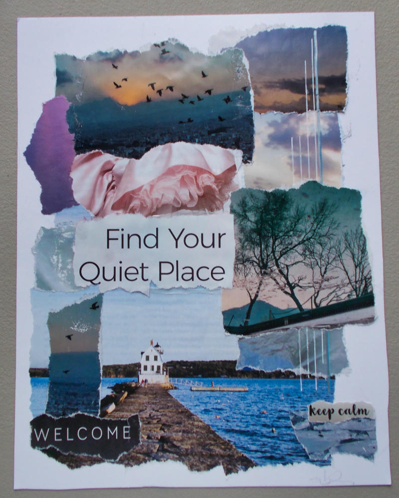 Find Your Quiet Place - torn paper collage