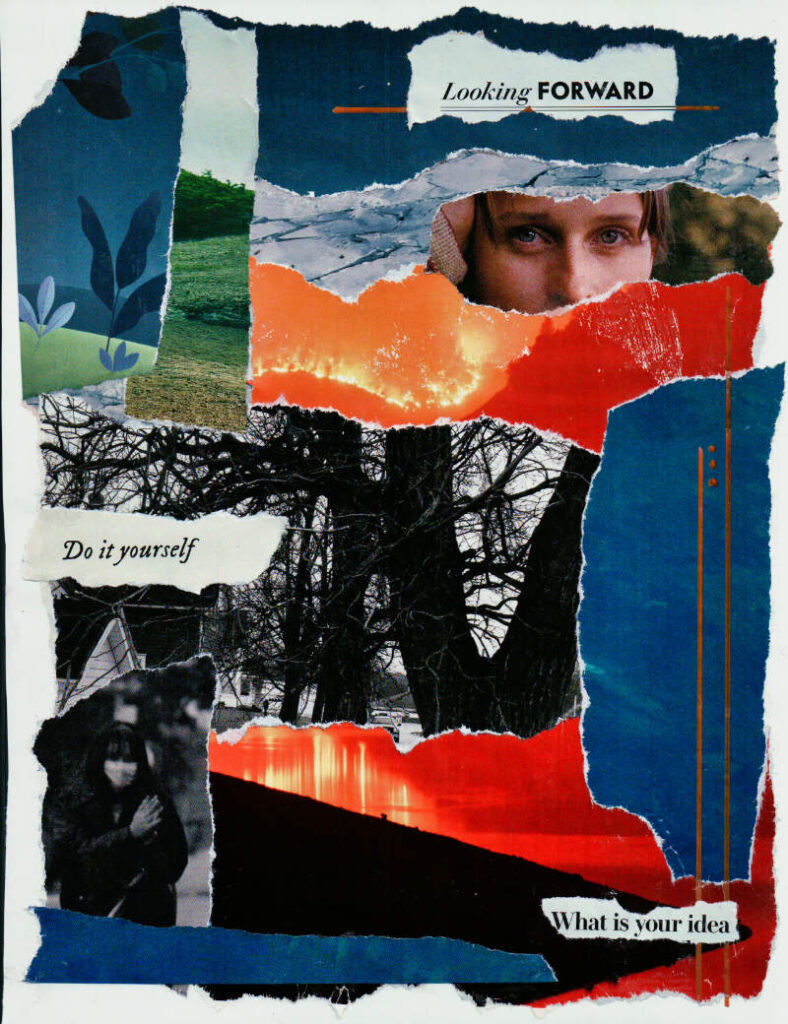 Looking forward - a torn paper collage